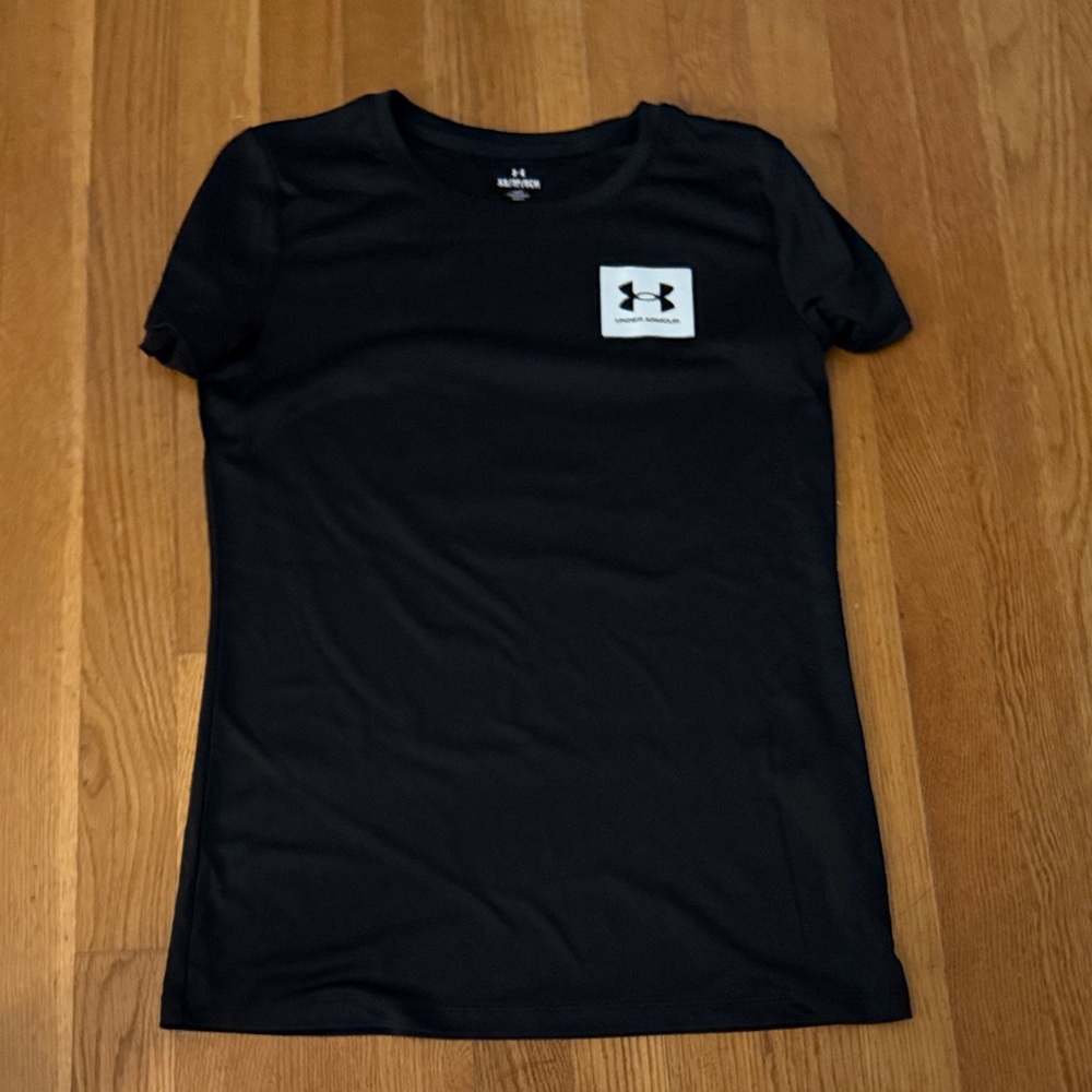 Under Armour Women's Black Logo Short Sleeve Top